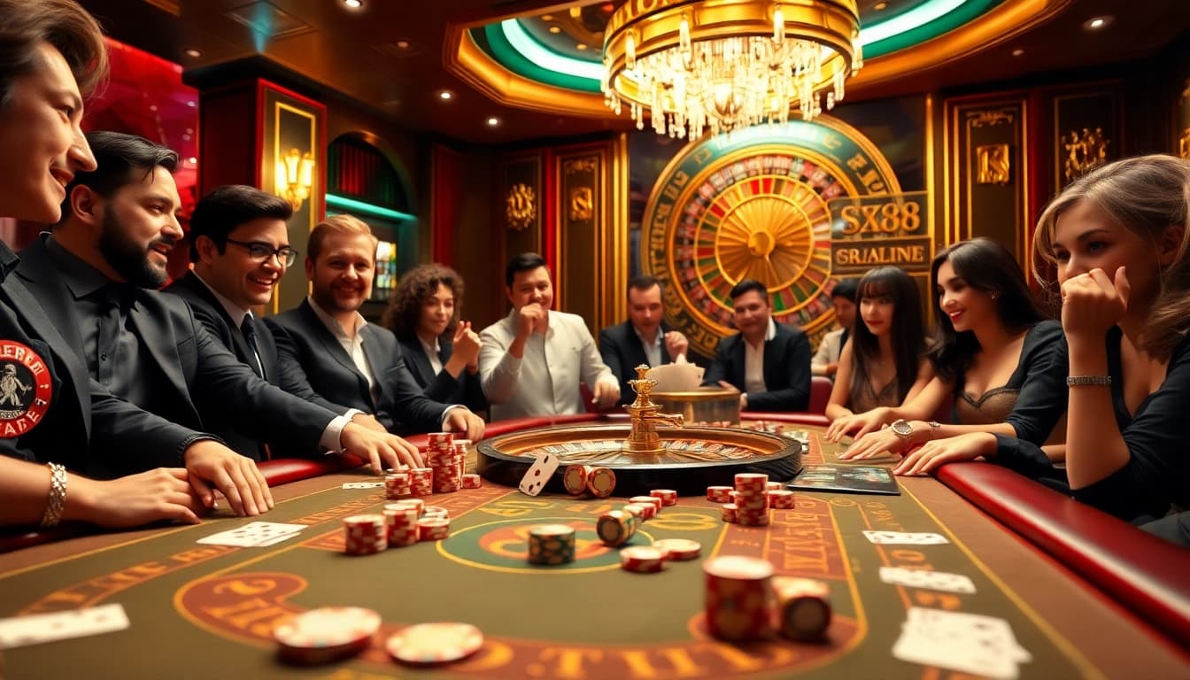 Experience the thrill of SX88 at a luxurious casino gaming table filled with excitement.