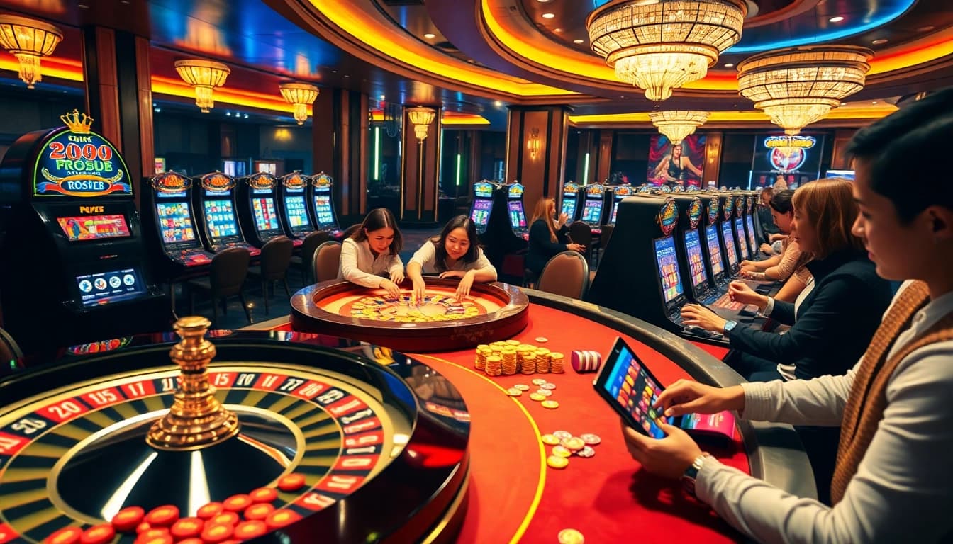 Experience thrilling games with link PS99 in this vibrant casino scene.
