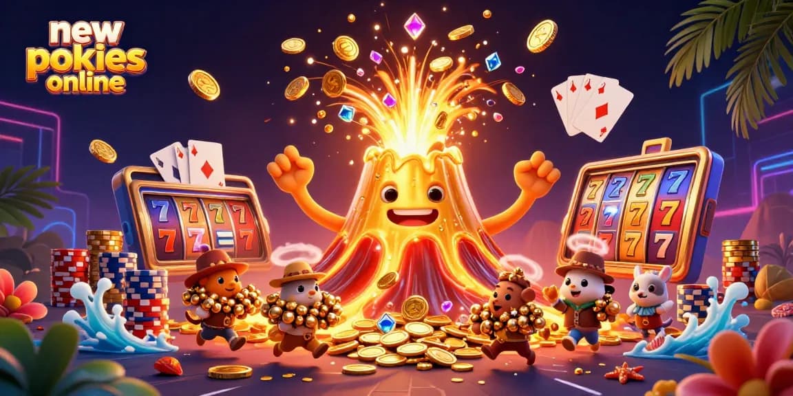 Experience exciting new pokies online featuring vibrant casino elements and treasure-filled adventure.