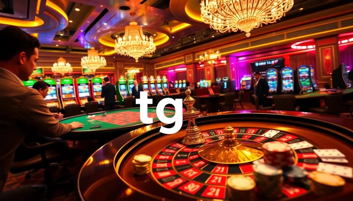 Experience the excitement of tg88 casino with vibrant roulette and slot machines.
