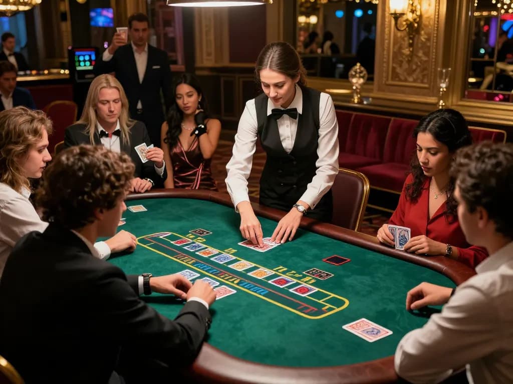 Engaging blackjack gameplay at TX666, showcasing players strategizing at the table amidst an elegant casino setting.