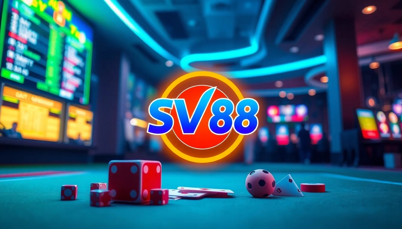 Experience the excitement of Nhà Cái SV88 with vibrant sports betting visuals and engaging gaming elements.