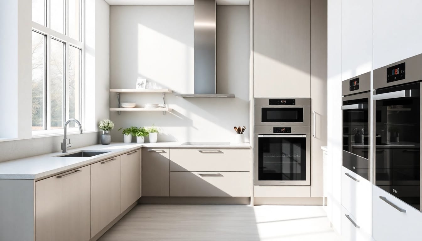 Enhance your cooking experience with уреди за вграждане showcasing modern built-in kitchen designs and efficient appliances.