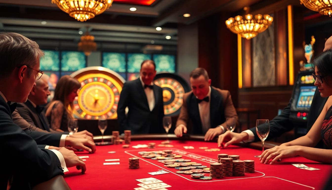 Engaged players at a poker table featuring chips and cards, highlighting the excitement of https://impactxoft.com casino gaming.