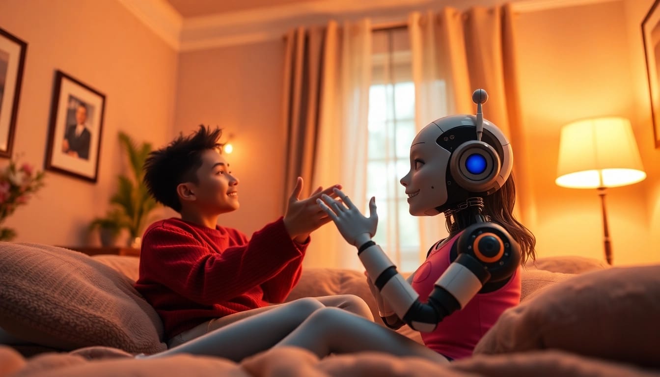 Engaging NSFW AI character interaction in a cozy setting