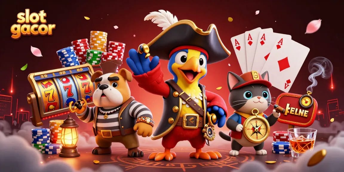 Spin to win with slot gacor, enjoying vibrant casino action in a detailed 3D scene.