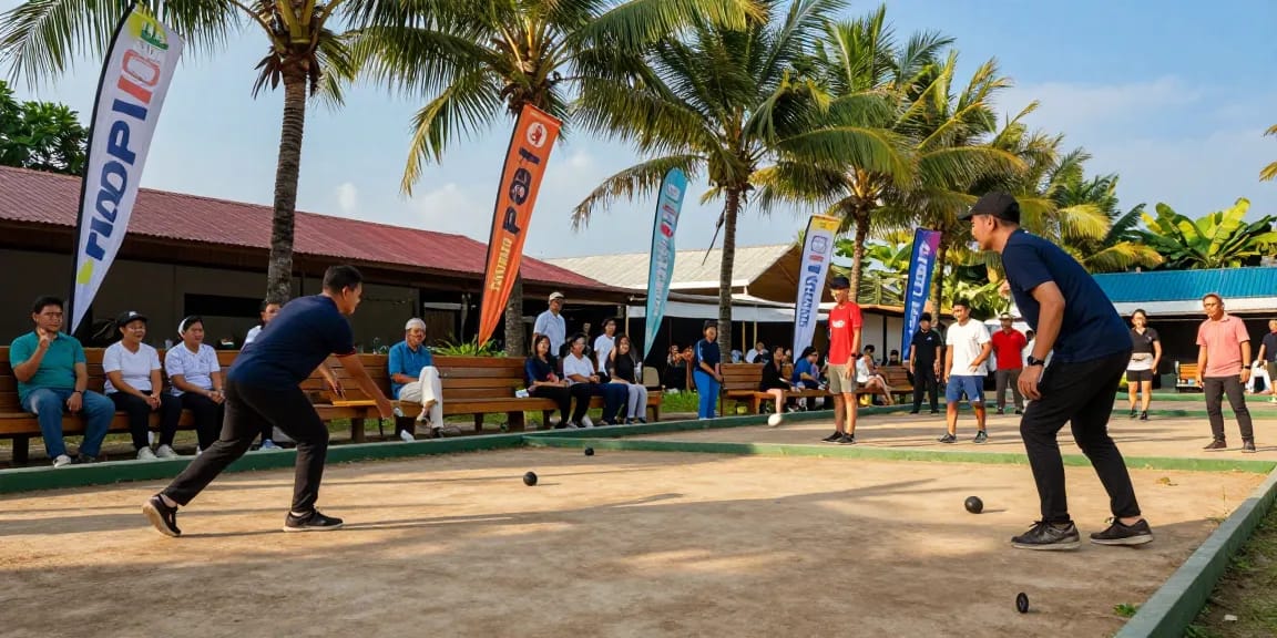 Engaging petanque players at FOPI Kota Tomohon, showcasing lively sports community on fopikotatomohon.org.