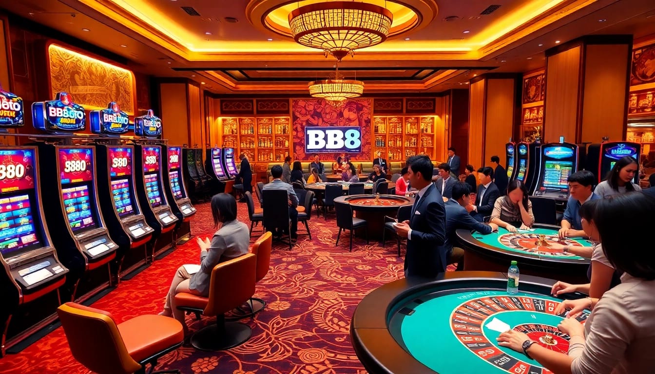 Experience thrilling gameplay at BJ88 in an exciting casino atmosphere.