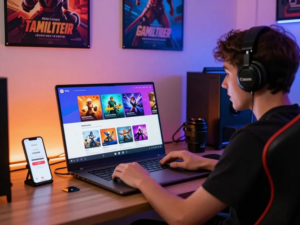 Engaging scene of user Đăng ký Luck8 for exciting online gaming experience.