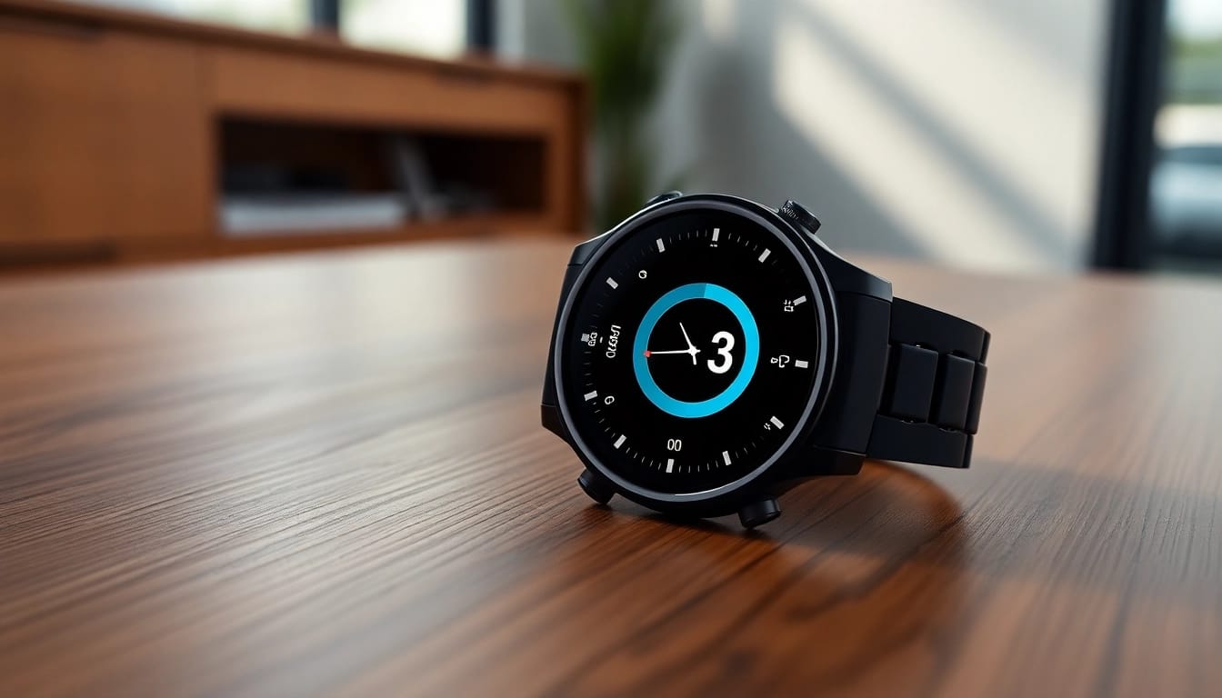 LC88 Men's Smart Watch displayed on a modern table showcasing its HD features and health tracking capabilities.