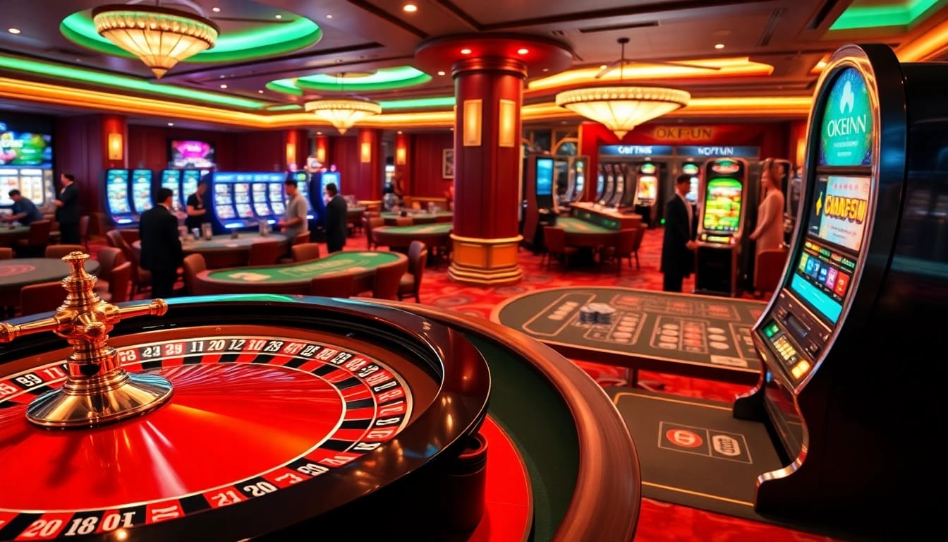 Experience the thrill of gambling with OKFUN đăng nhập at a sophisticated online casino atmosphere featuring exciting gaming options.