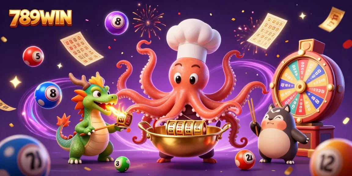 Engage in exciting games at 789WIN with vibrant slot symbols and colorful action.