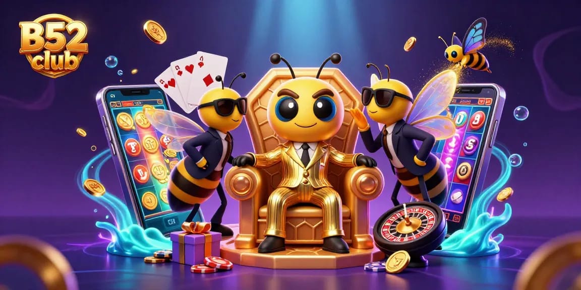 Experience the vibrant world of B52 club with colorful slot games and engaging characters.