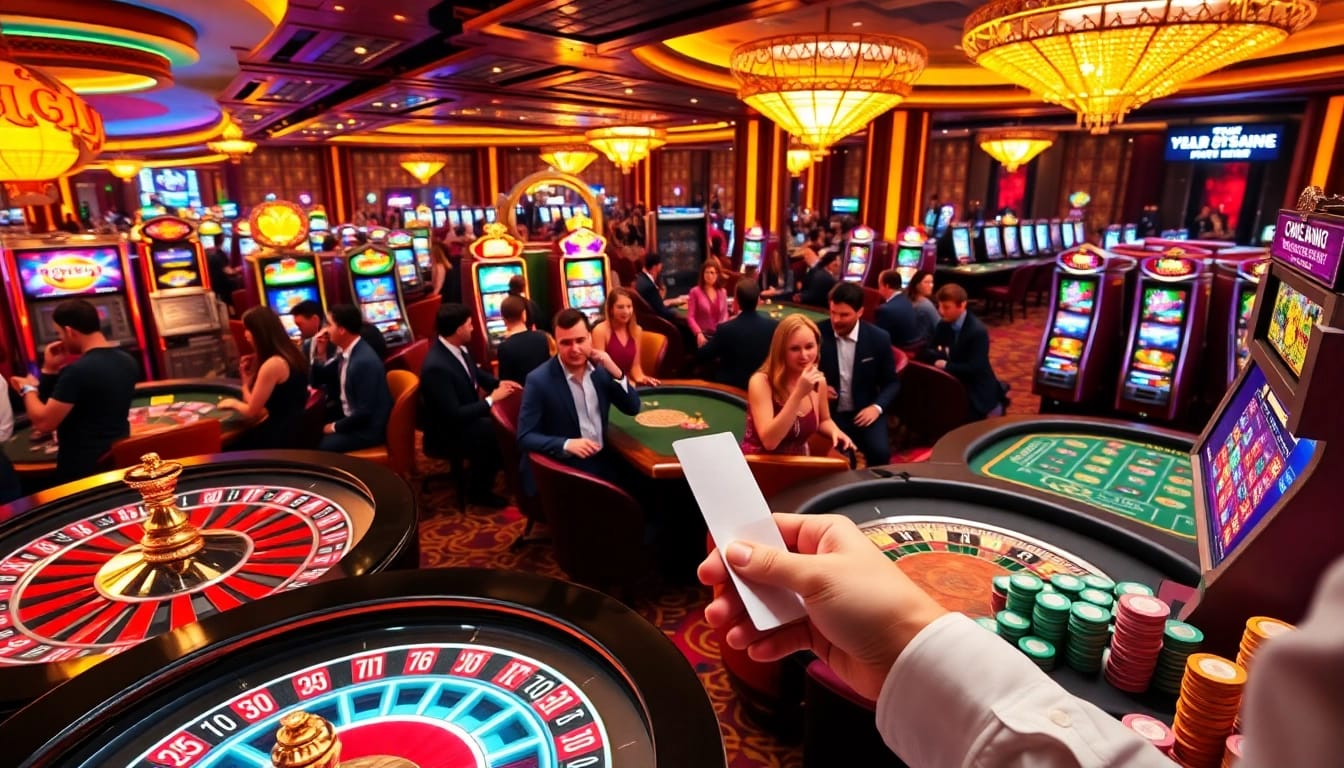 Experiencing thrilling gameplay at 789club's dynamic casino atmosphere with vibrant lights.
