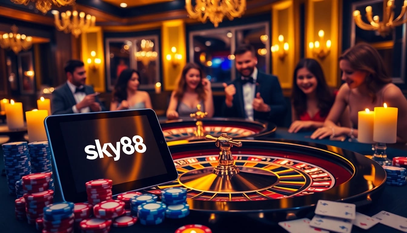 Experience the thrill of online betting with link vào sky88 at a luxurious casino setup.