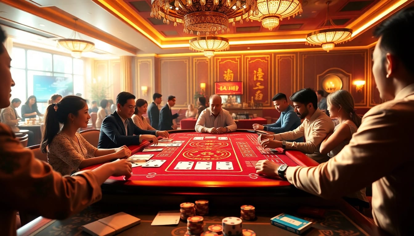 Experience the thrill of tài xỉu md5 with dynamic gameplay at a luxurious casino table.