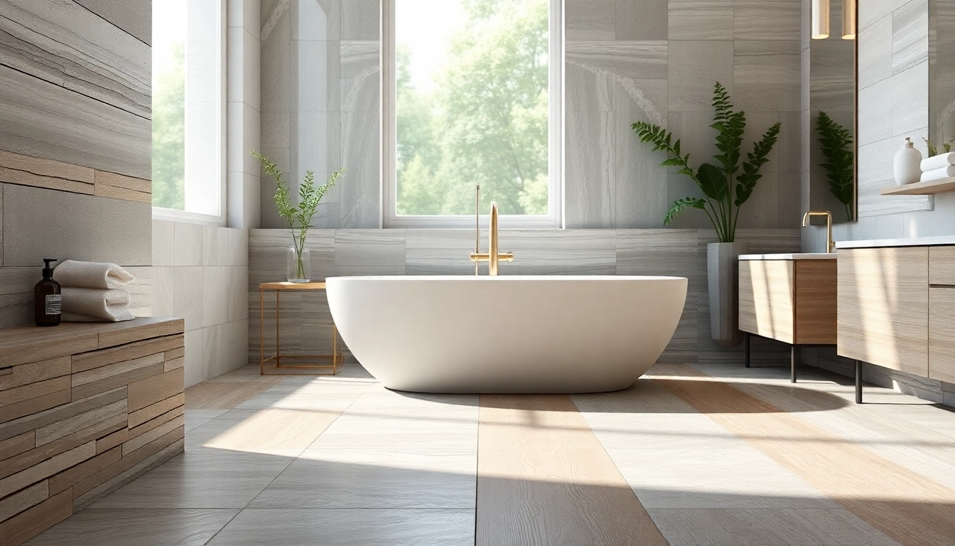 Stunning bathroom remodeling near me showcasing a serene modern design with luxurious features.
