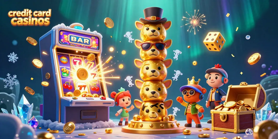 Experience the excitement of credit card casinos with a vibrant jackpot explosion and lively game elements.