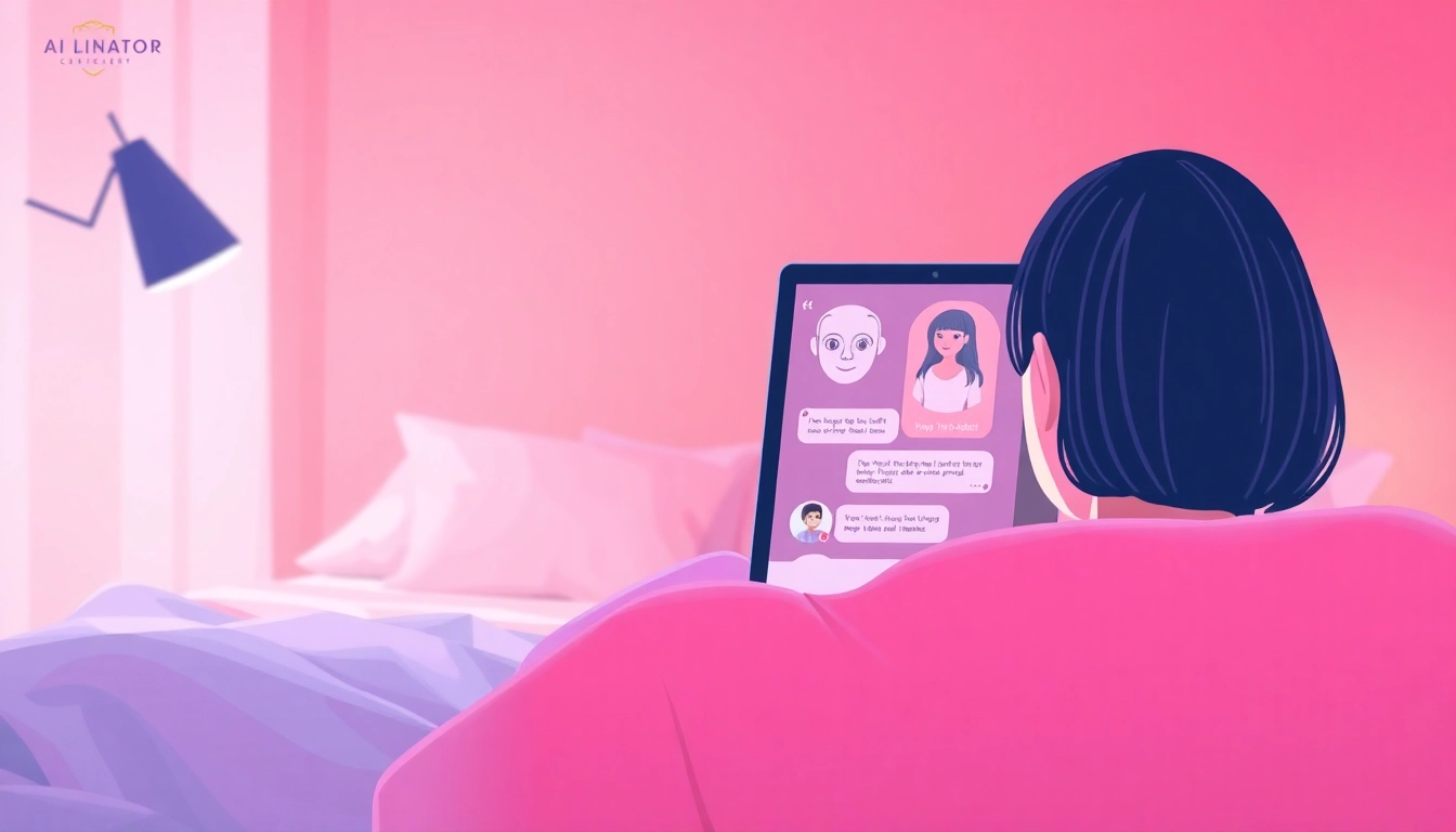 Engaging ai sex chat interface showcasing a cozy digital interaction with AI characters.