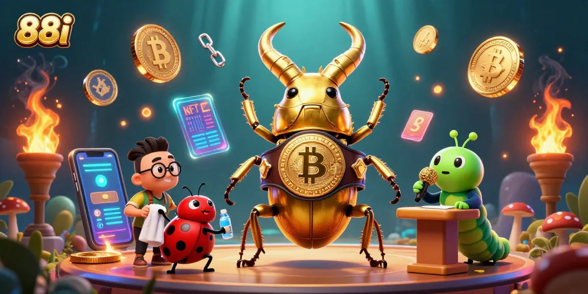 Experience the thrill of 88i with vibrant casino characters battling amid stunning 3D visuals and crypto elements.