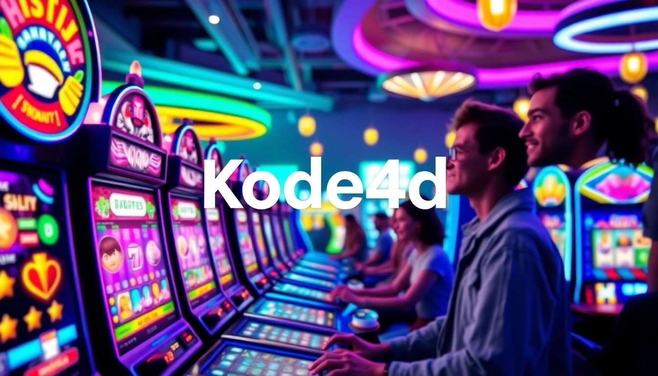 Kode4d link: Exciting visual of diverse players enjoying vibrant online slot games in a secure gaming environment.