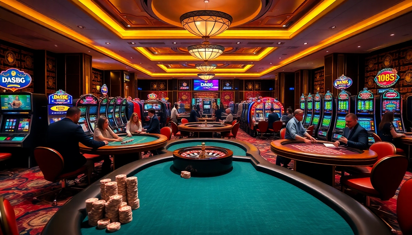 Experience excitement at https://da88.co.im/ with vibrant casino tables, thrilling players, and poker chips.