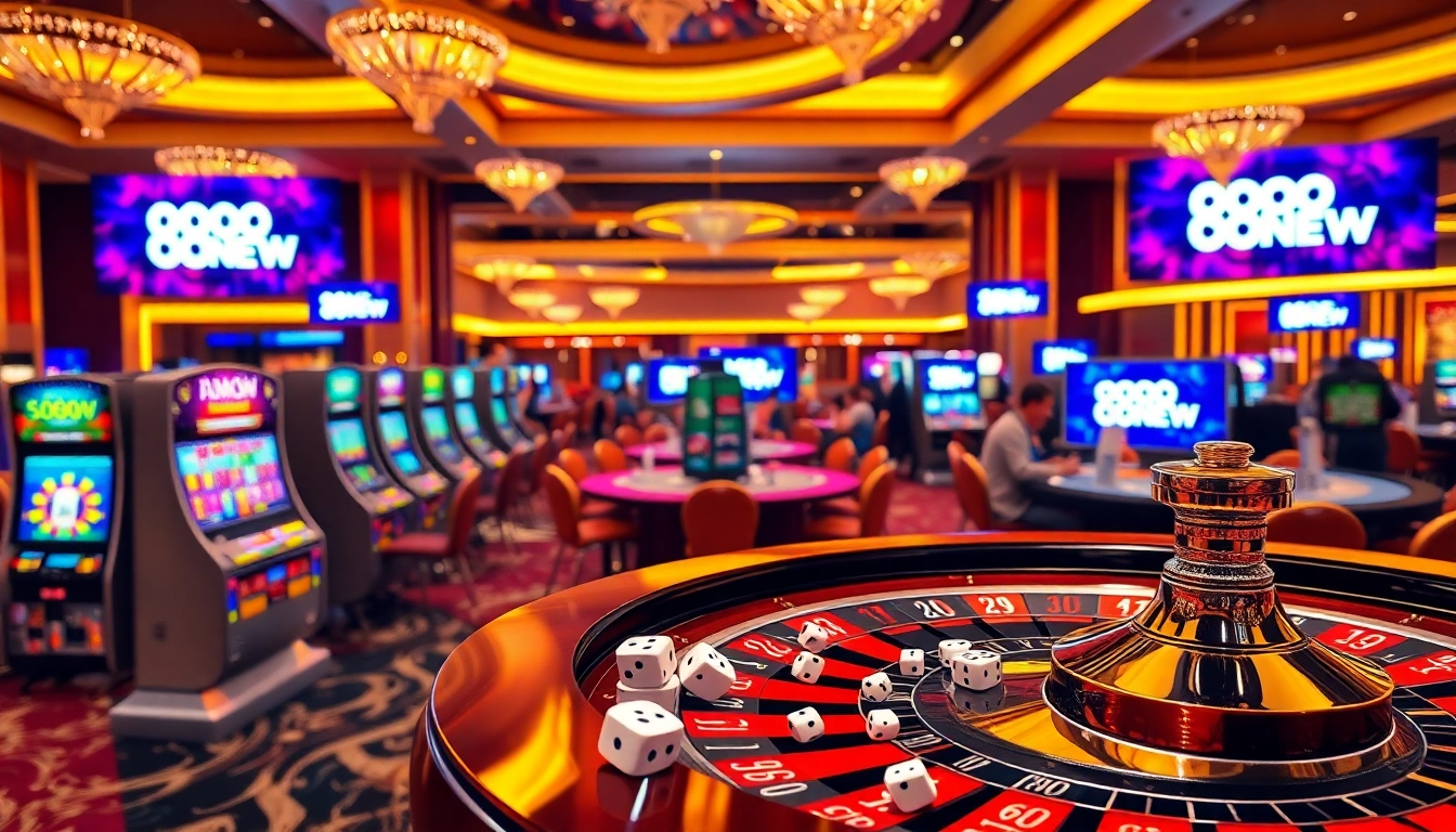 Experience the excitement of 888NEW with vibrant casino elements and thrilling games.