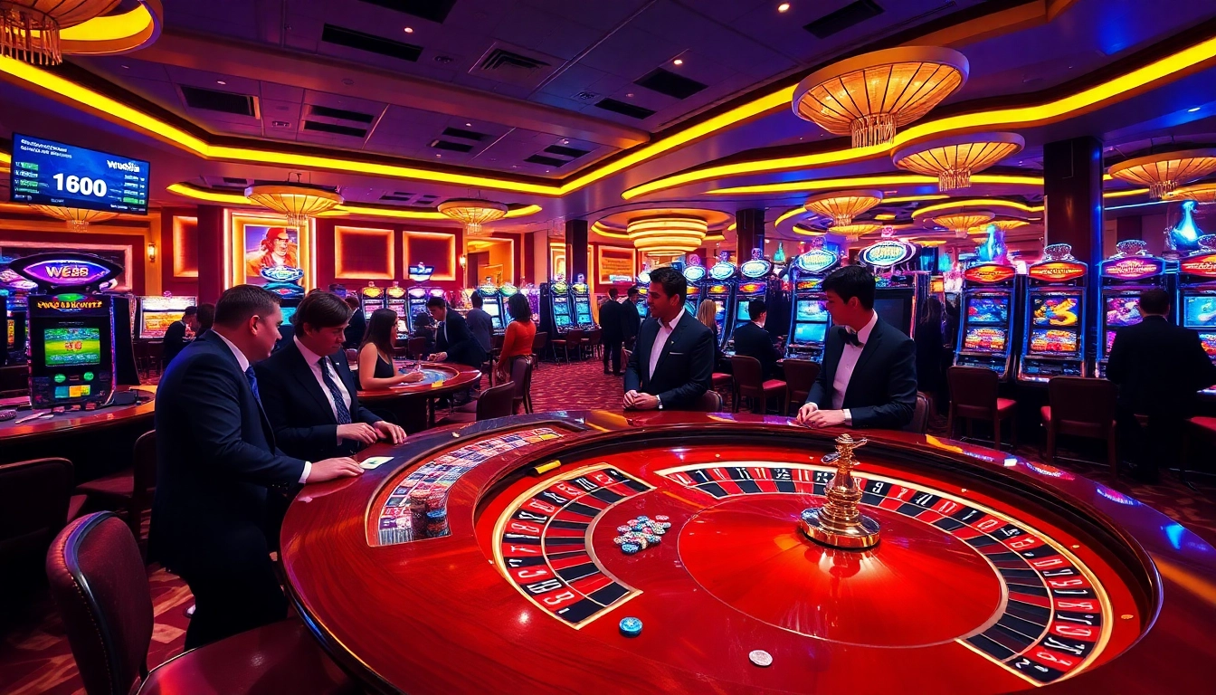W88 casino scene showcasing vibrant gaming action with players at the roulette table.