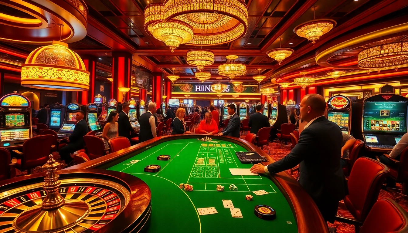 Experience the excitement of king88 with eager players at luxurious casino tables.