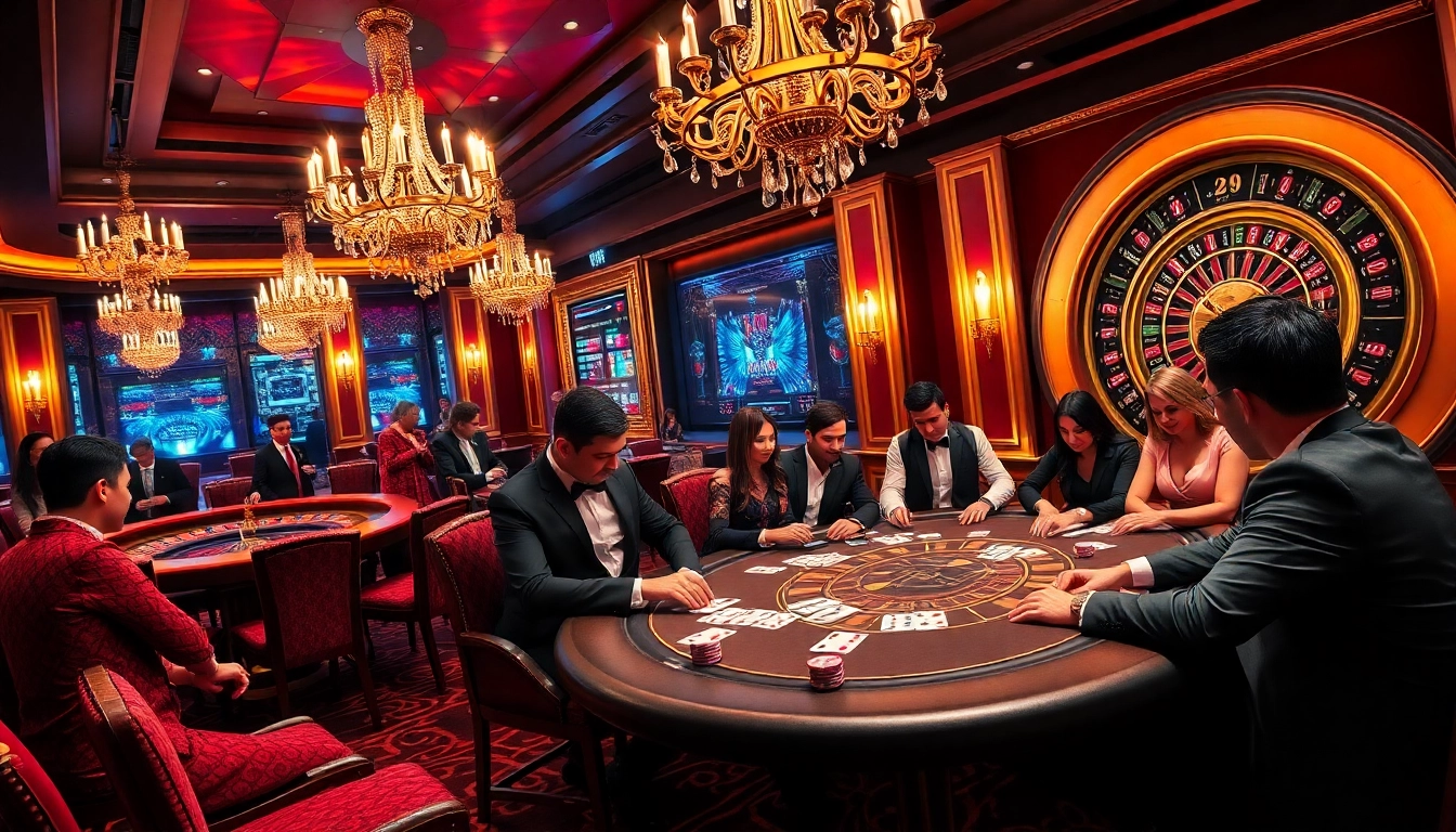 Engaged players enjoy high-stakes poker at 789bet vip in a luxurious casino setting.