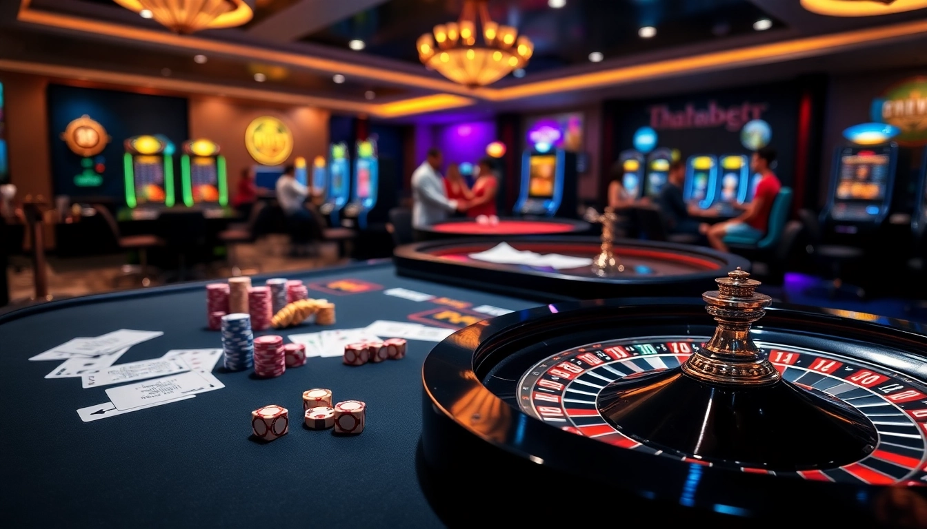 Experience the thrill of online gambling at https://thabet77.sa.com/ with vibrant casino tables and exciting games.