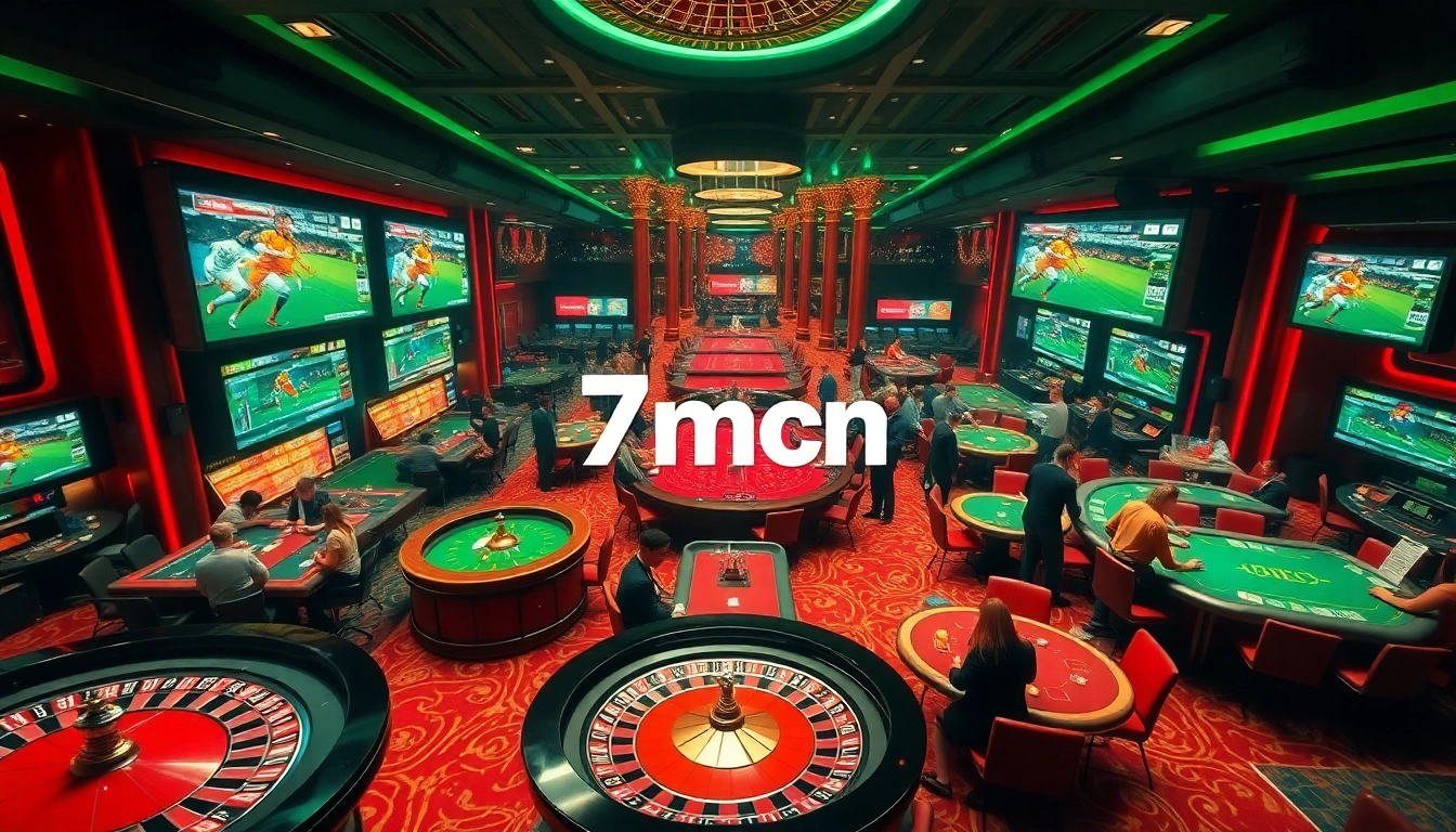 The action-packed betting scene at 7mcn, showcasing live football scores and casino elements.