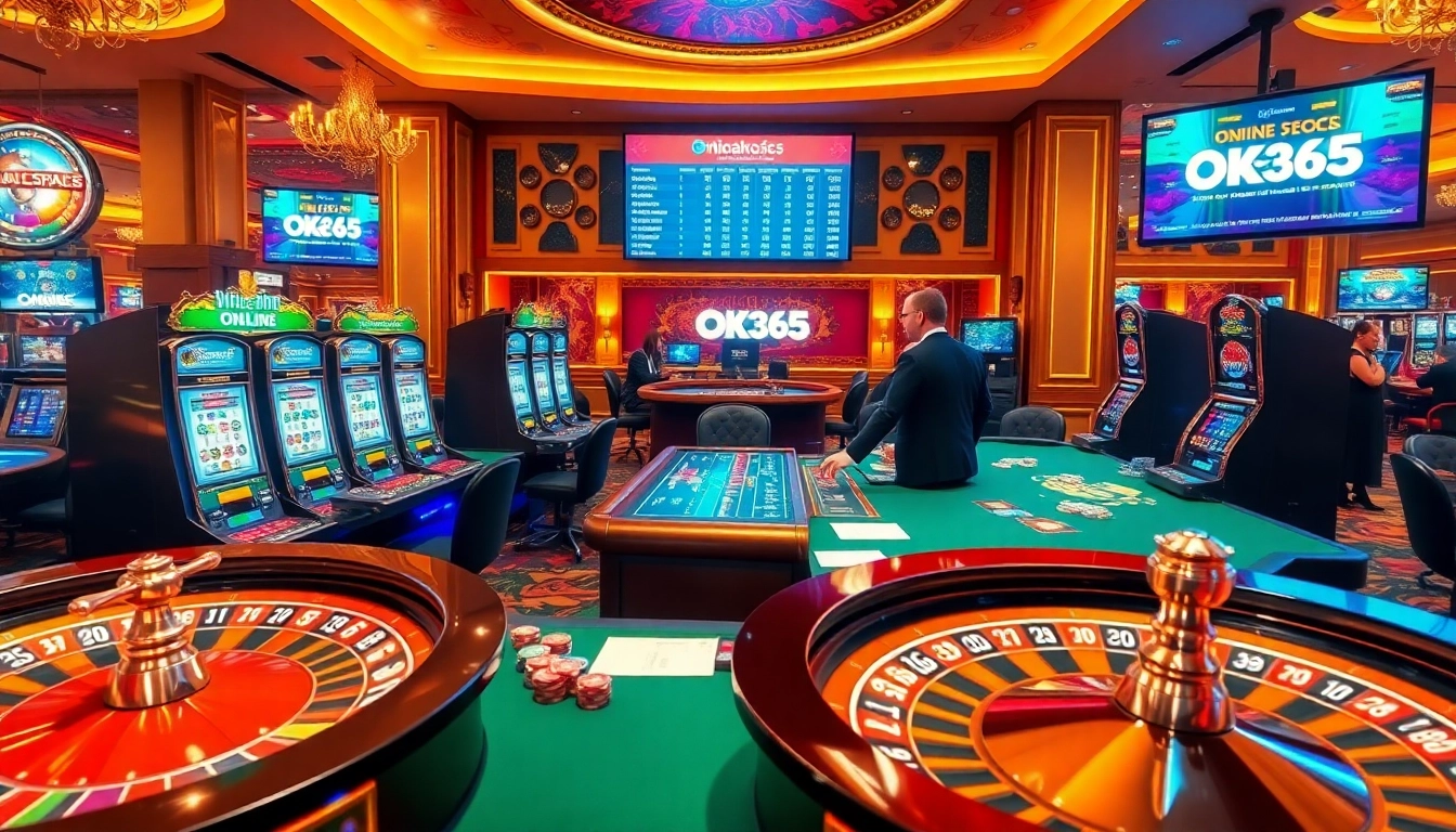 Experience the excitement of casino gaming at ok365.free with vibrant tables and eager players.