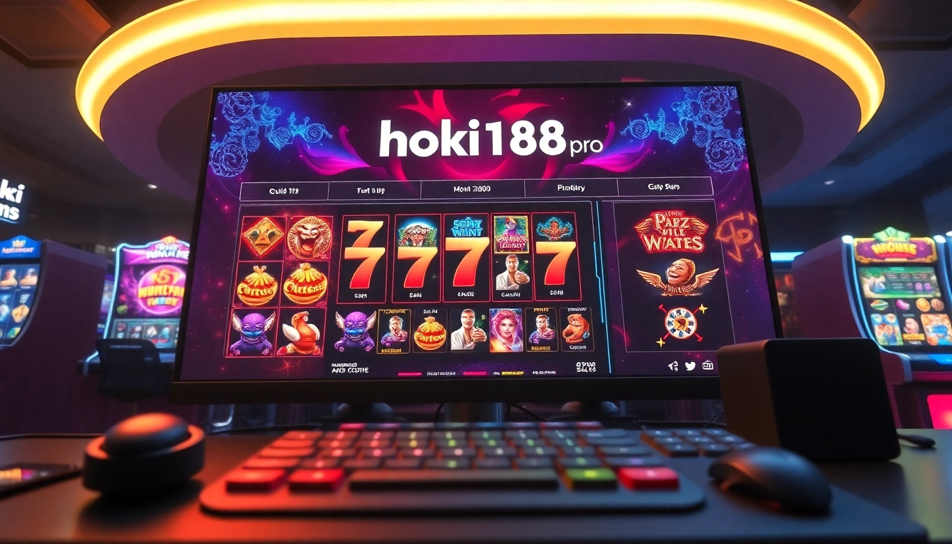 Dynamic online gaming interface showcasing hoki138 pro's vibrant slot games.