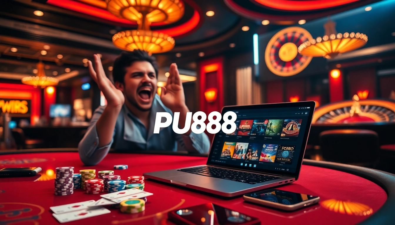 Player engaging with the PU88 platform, showcasing an exciting online gambling experience.