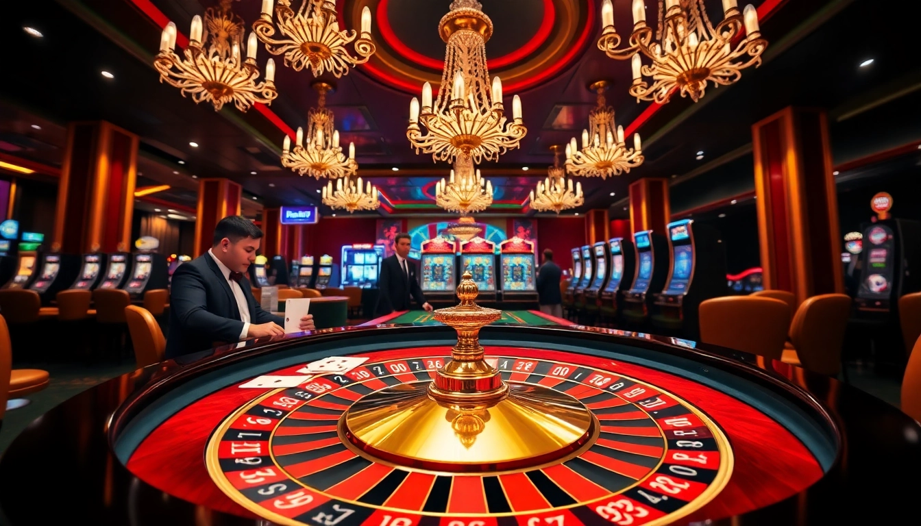 Engage with the thrilling atmosphere of gambling at 22bet.style casino table featuring roulette and cards.