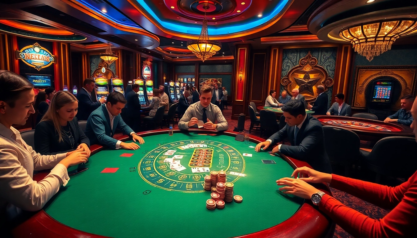 Gamblers place bets at a luxurious blackjack table in a professional bet789 casino setting.