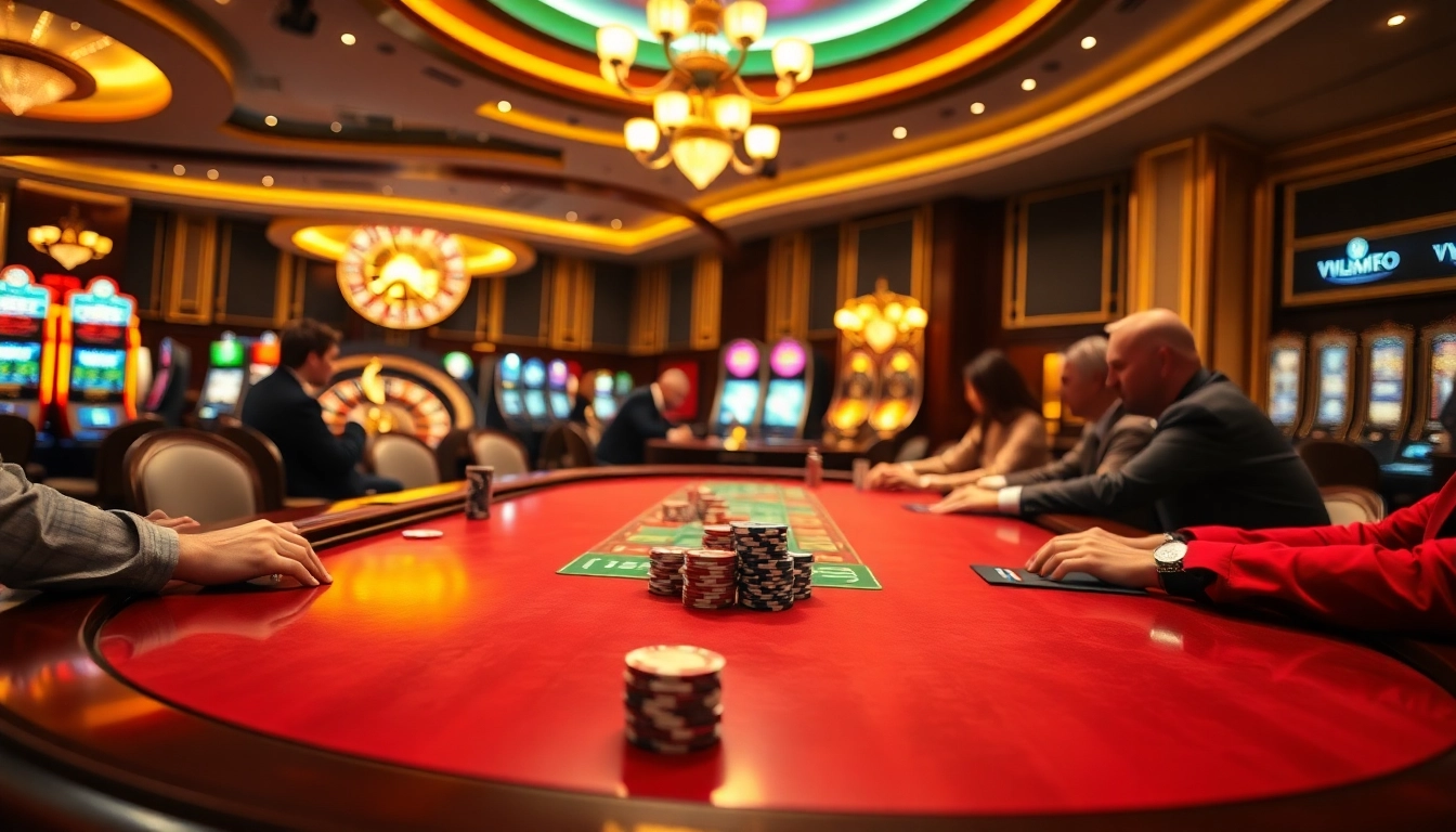 Place your bets at https://vj88.online/ with an elegant poker game and glowing casino features.