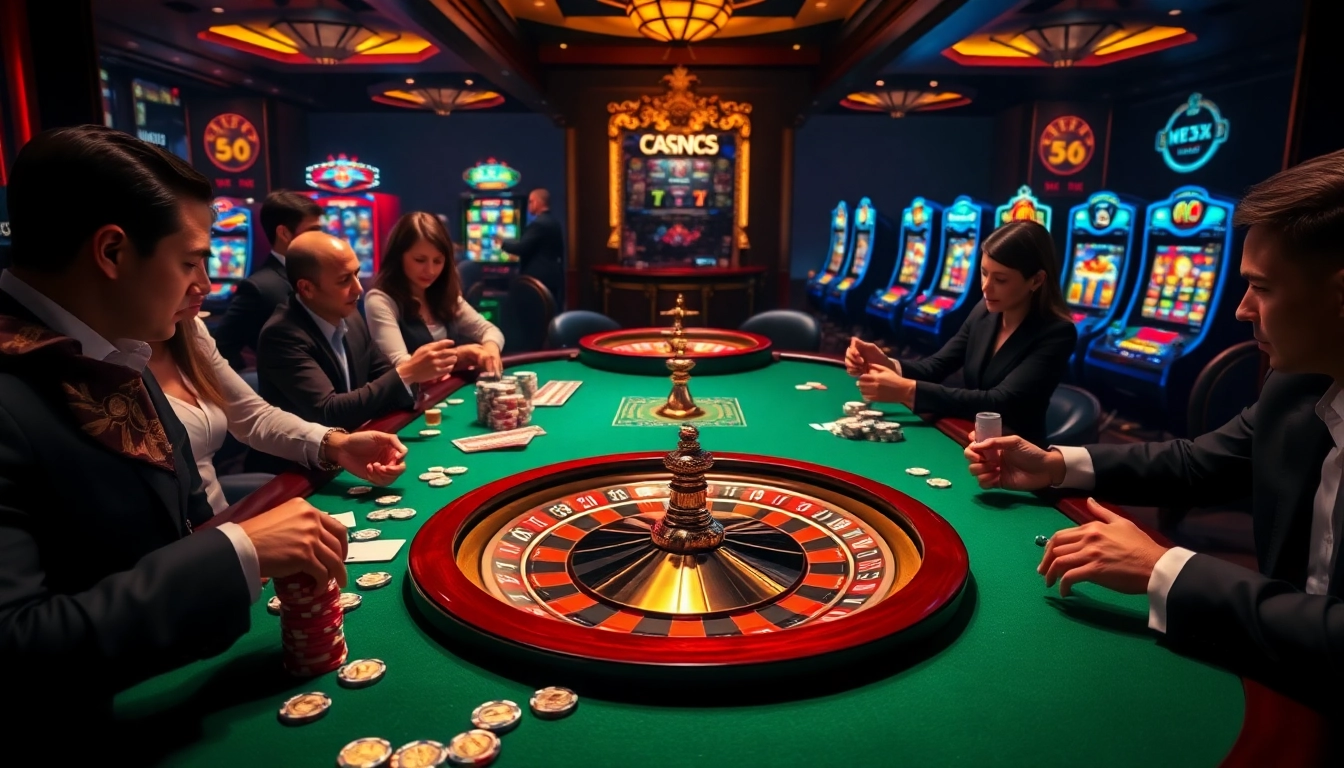 Players at a luxury casino table enjoying a game, showcasing TG 88's vibrant gambling experience.