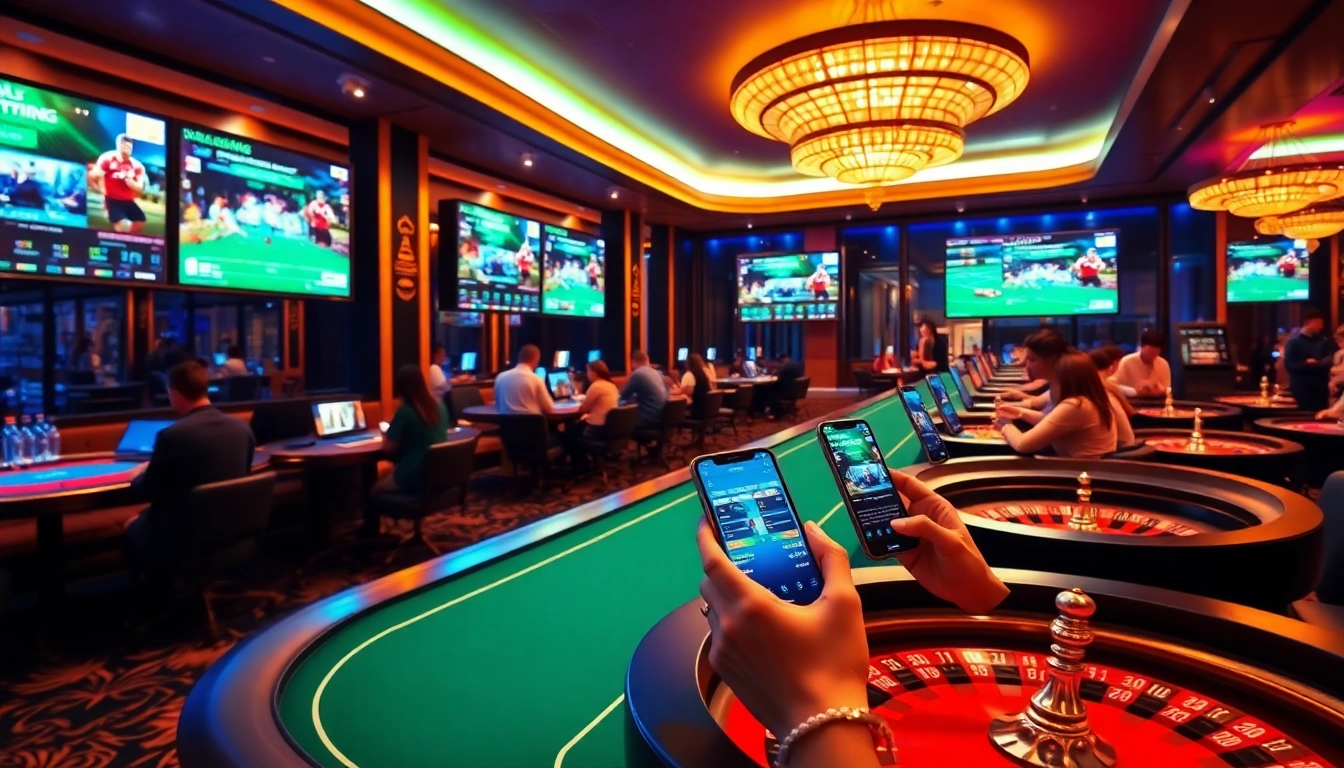 Exciting betting experience at stimmgewitter.org's modern casino with dynamic lighting and engaging users.