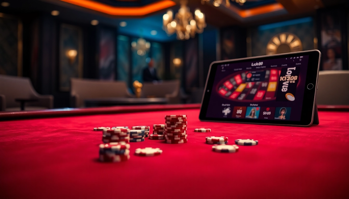 Engage with the Trang chủ Luck8 casino experience by playing at a luxurious poker table.