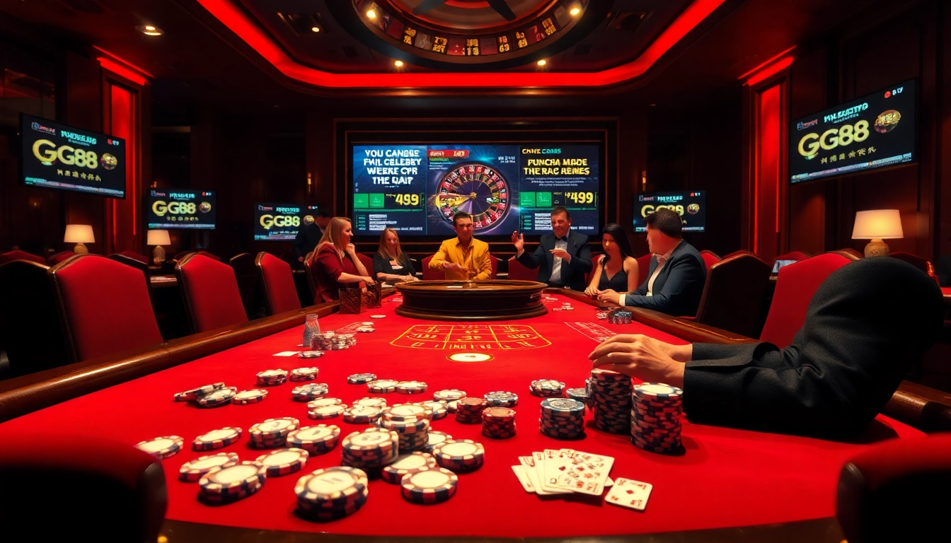 Experience high-stakes excitement with poker chips and roulette from https://gg88.cn.com/ casino scene.
