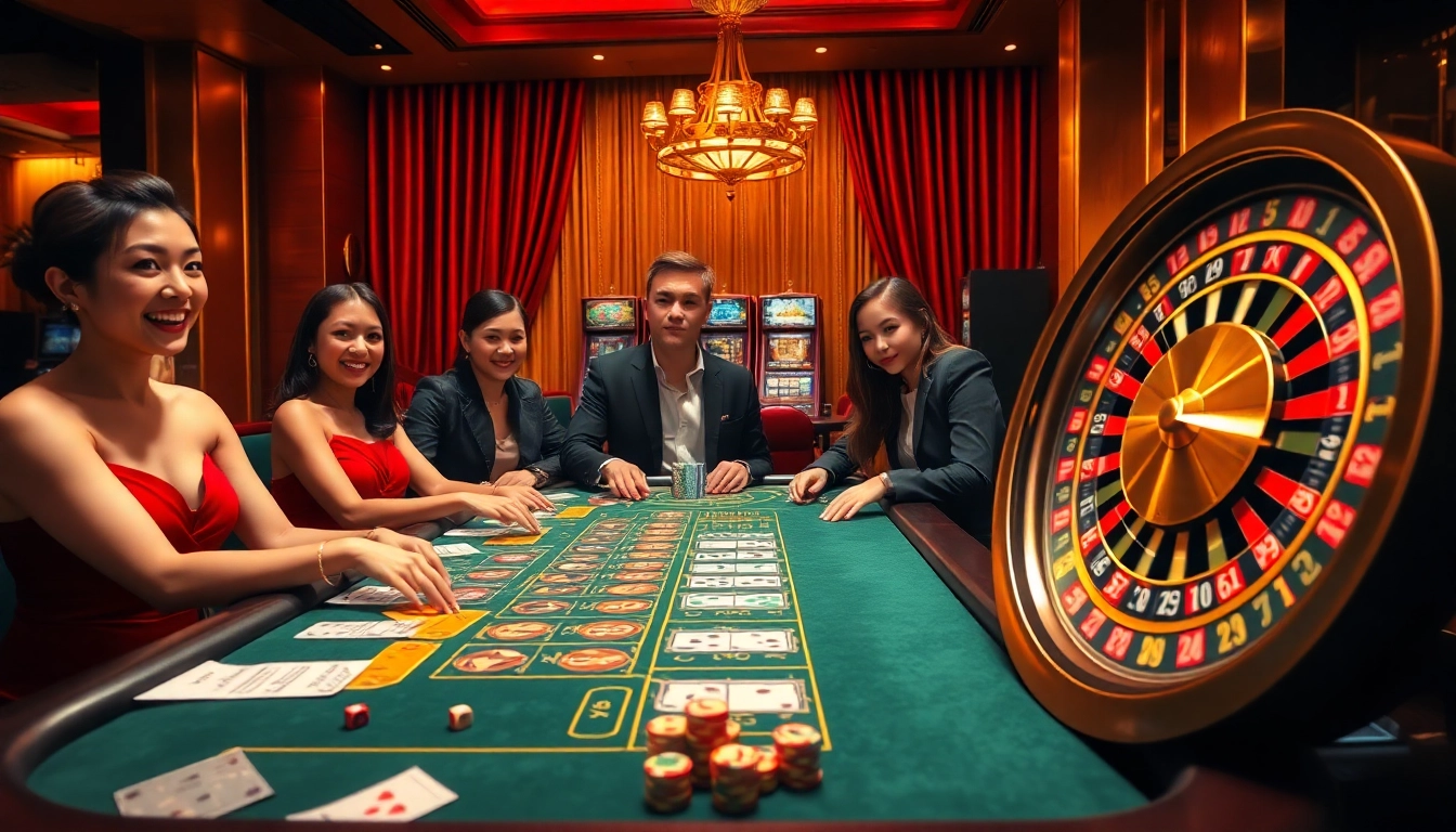 An exciting Xóc Đĩa table scene with players betting on https://xocdia24h.com/, showcasing the thrill of gambling.