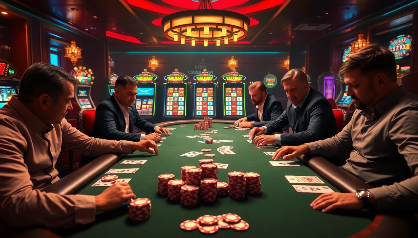 High-stakes poker game featuring professional players and okking strategy notes.