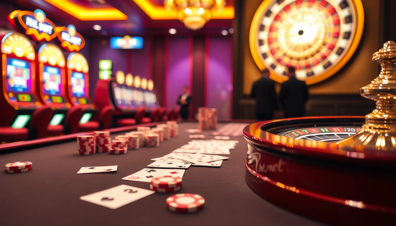 88i players enjoying a thrilling casino experience at an elegant poker table with vibrant chips and cards.