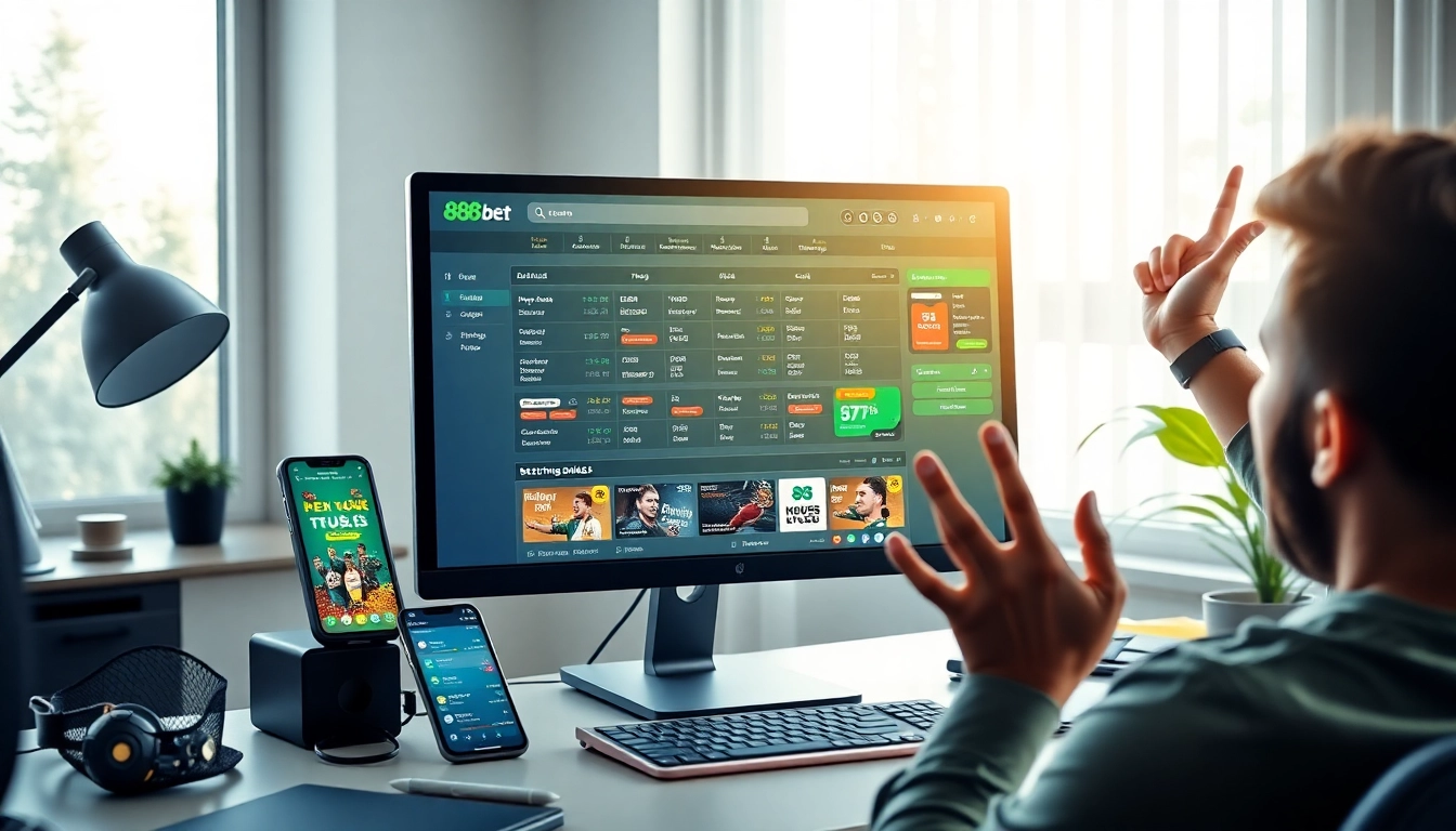 Exciting online betting scene showcasing 888b.bet interface and user engagement.