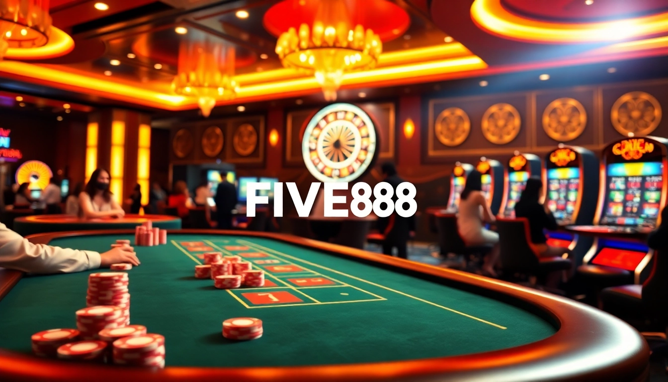 Experience the thrill of gambling with nhà cái FIVE88 in a luxurious casino setting.