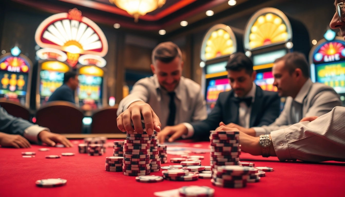 Exciting poker action at https://i9bet2h.club with vibrant chips and cards on the table.