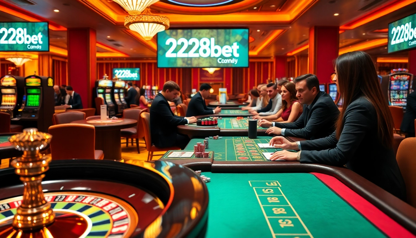 Experience thrilling gambling at http://228kbet.net/ with vibrant tables, colorful chips, and engaged players.