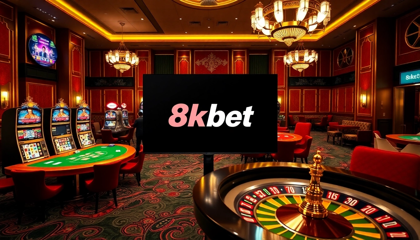 Enjoy thrilling slot games and poker action at 8kbet's luxurious casino environment.